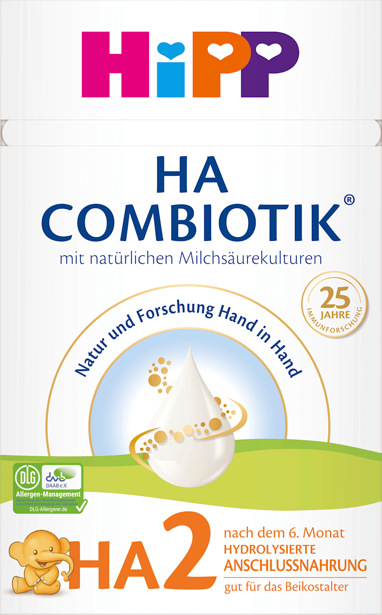 HiPP HA2 Combiotik Hypoallergenic Follow-On Formula, Stage 2 (6+ Months), 21.2 oz