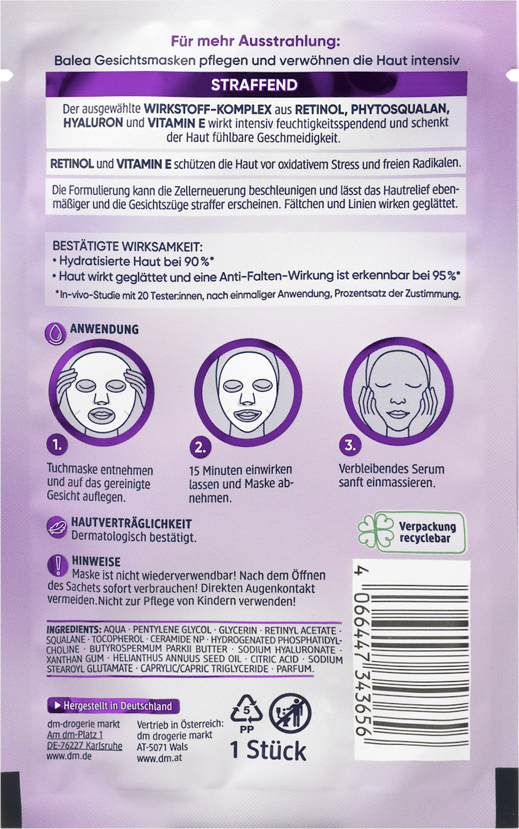 Balea Retinol Sheet Mask (1 Count)