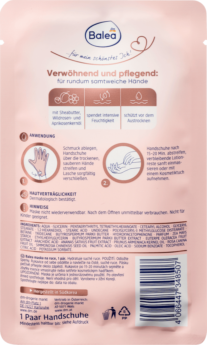 Balea Intensive Hand Mask – 1 Pair (2 count)