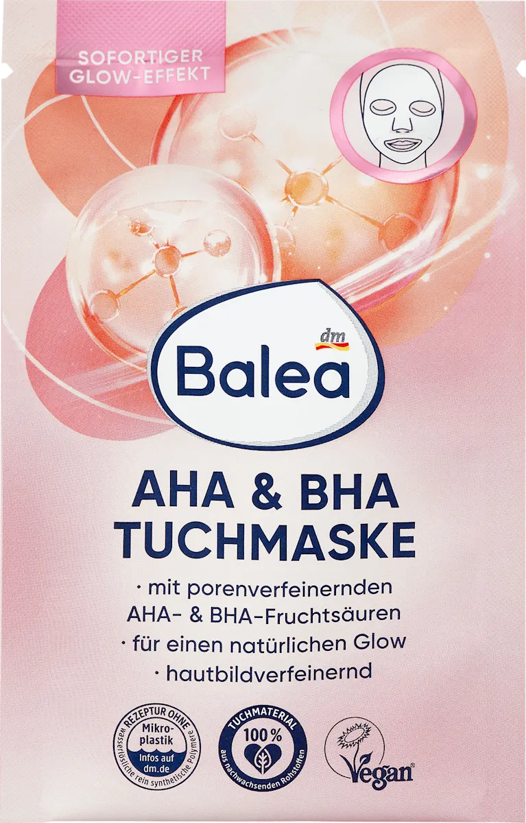 Balea AHA & BHA Exfoliating Sheet Mask (1 Count)
