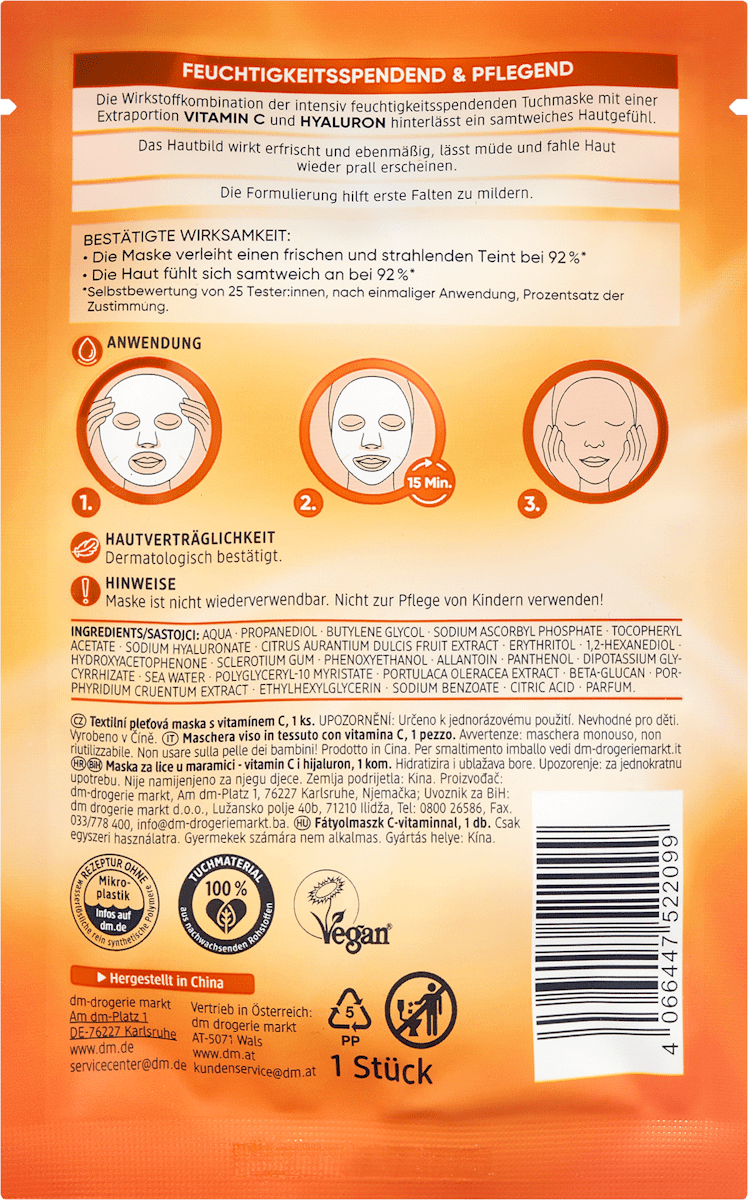 Vitamin C Sheet Mask, 1 Piece