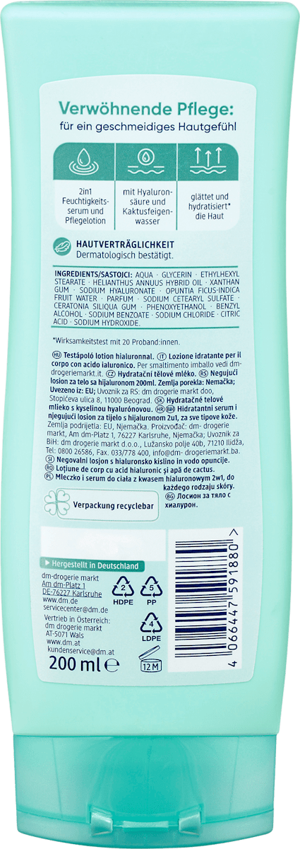 Balea Hyaluronic Acid Body Lotion – Hydrating & Nourishing – 6.8 fl oz