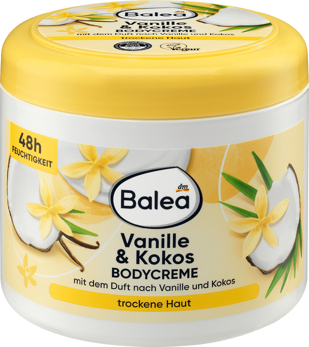 Balea Vanilla & Coconut Body Cream – Vegan – 16.9 fl oz