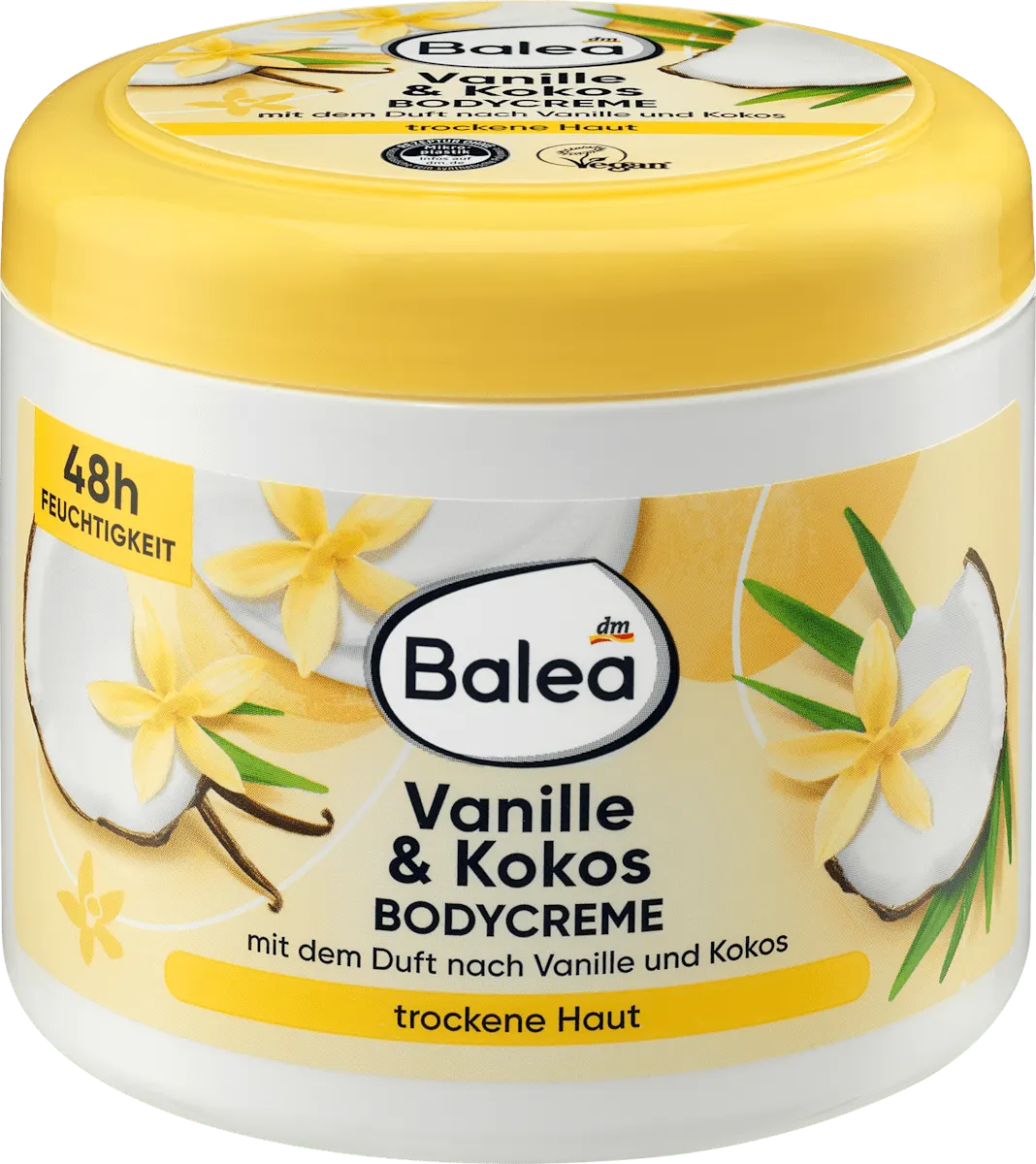 Balea Vanilla & Coconut Body Cream – Vegan – 16.9 fl oz