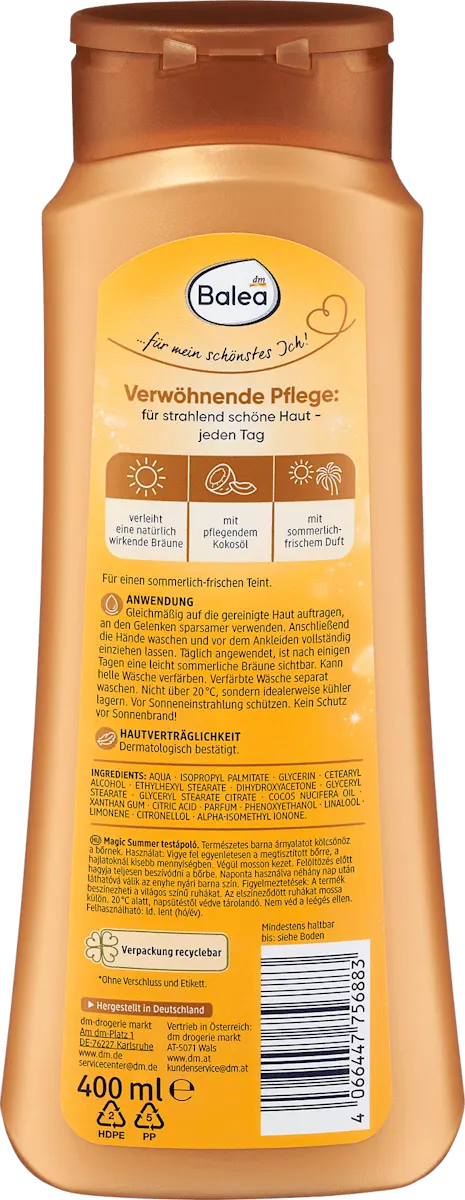 Balea Magic Summer Gradual Tan Body Lotion – Sun-Kissed Glow – 13.5 fl oz