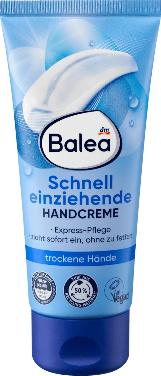 Balea Fast-Absorbing Hand Cream for Dry Skin – Vegan – 3.4 fl oz