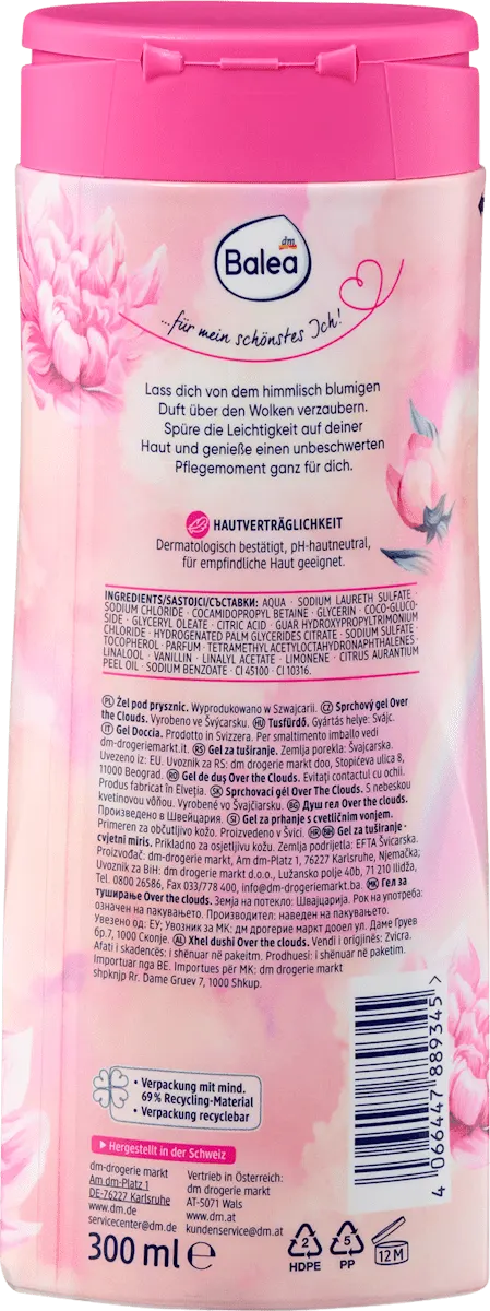 Balea Shower Gel Over The Clouds, 10.1 fl oz