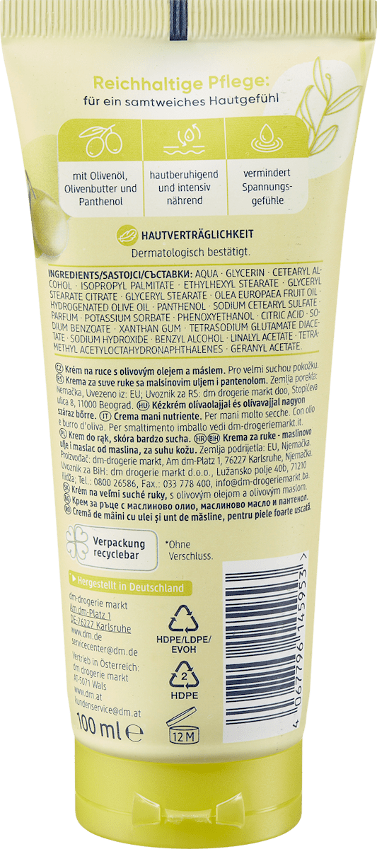 Balea Olive Hand Cream – 3.4 fl oz