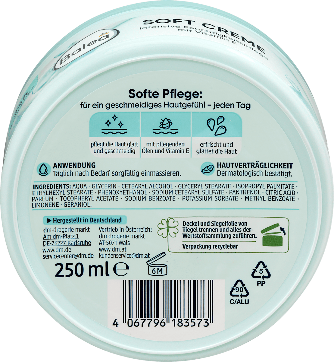 Balea Soft Cream for Face & Body – Sensitive Care – 8.5 fl oz