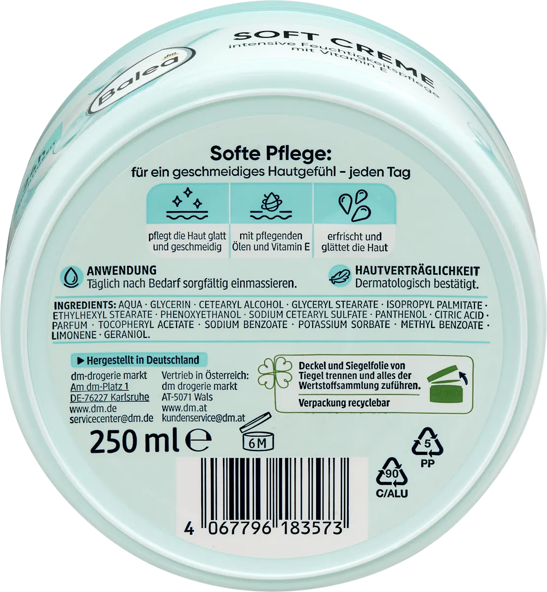 Balea Soft Cream for Face & Body – Sensitive Care – 8.5 fl oz